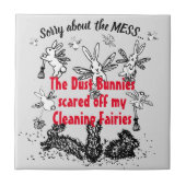 Dust Bunny Clearing Fee Rabbit Entschuldigung Mess Fliese (Vorderseite)