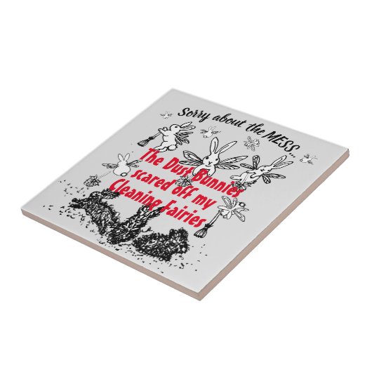Dust Bunny Clearing Fee Rabbit Entschuldigung Mess Fliese (Seite)