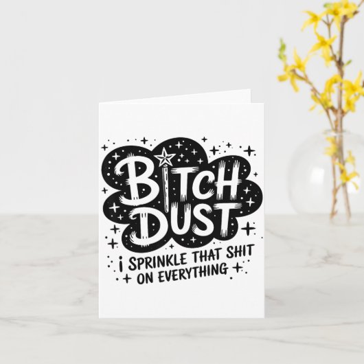 Dust I Sprinkle That On Everything Cloud Shape Karte (Gelbe Blume)