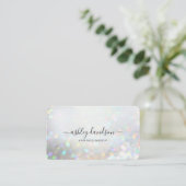 Dust Modern Glam Business Cards mit weißem Glitzer Visitenkarte (Stehend Vorderseite)