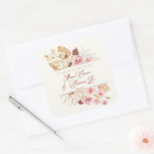 Dust & Terracotta Boho Judisch Hebräisch Chuppah Quadratischer Aufkleber (Umschlag)