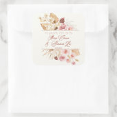 Dust & Terracotta Boho Judisch Hebräisch Chuppah Quadratischer Aufkleber (Tasche)