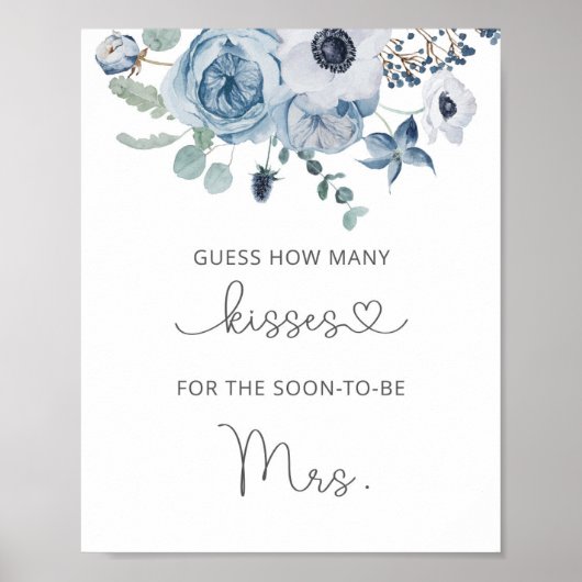 Dustblau wie viele Küsse Brautparty Poster (Vorne)
