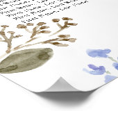 Dustenblaue Hydrangeas pastellrosa Sitzkarte Poster (Ecke)