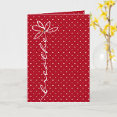 düster Atemtext mit Damenbug Karte (Gelbe Blume)