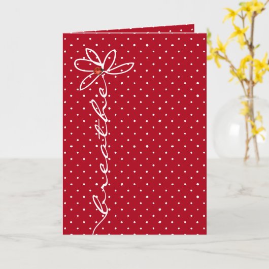 düster Atemtext mit Damenbug Karte (Gelbe Blume)