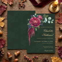 Düster-blumige, tiefgrüne, elegante Hochzeit