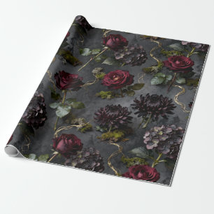 Düster-blumiges Geschenk Geschenkpapier