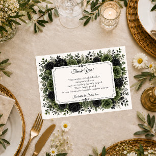 Düster-botanische Hochzeit Dankeskarte