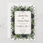 Düster-botanische Hochzeit Einladung (Vorderseite)