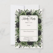 Düster-botanische Hochzeit RSVP Karte (Vorderseite)