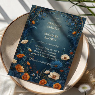 Düster botanische Ornamentik Einladung