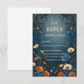 Düster botanisches Ornament RSVP Karte (Vorne/Hinten)