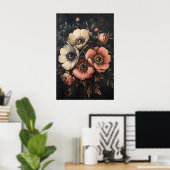 Düster dunkle Blumen mit Augen Druck, seltsame Blu Poster (Heimbüro)