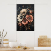 Düster dunkle Blumen mit Augen Druck, seltsame Blu Poster (Küche)
