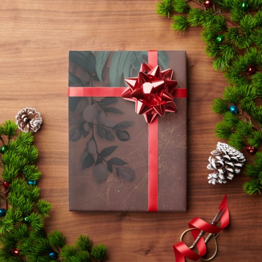 Düster-elegante Botanik Geschenkpapier (Feiertagsgeschenk)