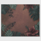 Düster-elegante Botanik Geschenkpapier (Flach)
