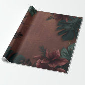 Düster-elegante Botanik Geschenkpapier (Ungerollt)