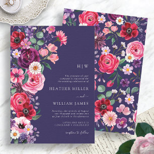 Düster Florale Hochzeit Einladung