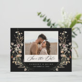 Düster florale Hochzeit - Rettet das Datum Save The Date (Stehend Vorderseite)