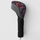 Düster florale Wasserfarbe Dunkelrotes Muster Golf Headcover (angewinkelt)