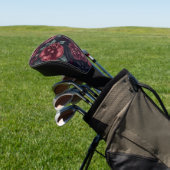 Düster florale Wasserfarbe Dunkelrotes Muster Golf Headcover (In SItu)