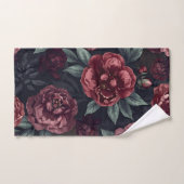 Düster florale Wasserfarbe Dunkelrotes Muster Handtuch (Handtuch)