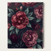 Düster florale Wasserfarbe Dunkelrotes Muster Planer (Rückseite)