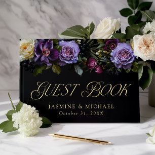 Düster gotische florale Hochzeit Gästebuch
