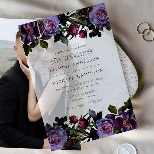Düster gotische florale Hochzeit Pergament Einladungen
