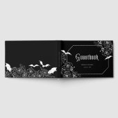 Düster-gotische florale Hochzeit Schwarz Gästebuch (Voll)