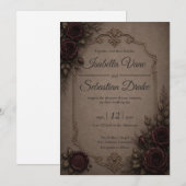Düster-gotische Hochzeit Einladung (Vorne/Hinten)