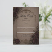 Düster-gotische Hochzeit RSVP Karte (Stehend Vorderseite)