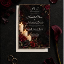 Düster-gotische Kerzen-Rosen-Hochzeit