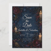 Düster-gotische Kerzenhochzeit Save The Date (Vorderseite)