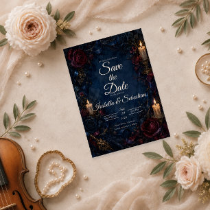 Düster-gotische Kerzenhochzeit Save The Date