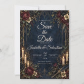 Düster-gotische Kerzenhochzeit Save The Date (Vorderseite)