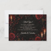 Düster-gotische Rosenhochzeit Dankeskarte (Vorderseite)