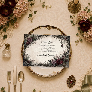 Düster-gotische Weihnachts-Hochzeit Dankeskarte