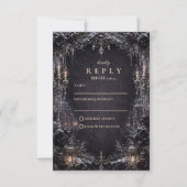 Düster-gotische Winterhochzeit RSVP Karte (Vorderseite)