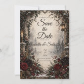 Düster-gotische Winterhochzeit Save The Date (Vorderseite)