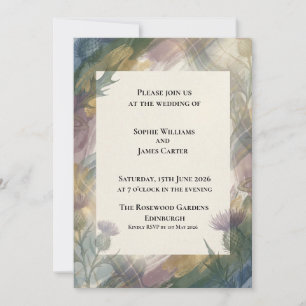 Düster-grüne botanische Hochzeitseinladung Einladung