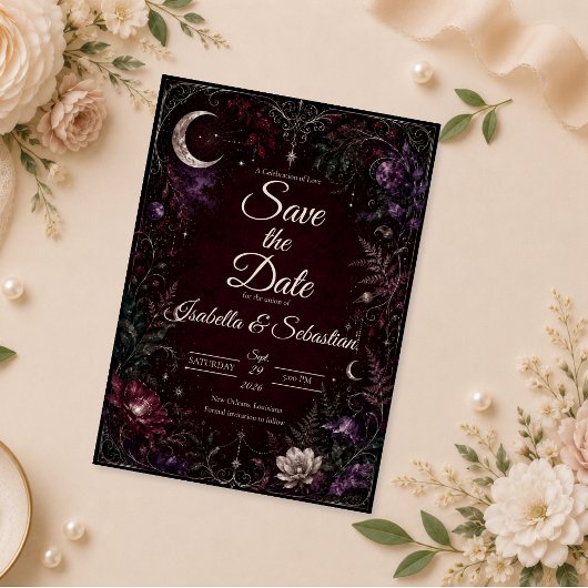 Düster Hochzeit Himmlische Botanik Save The Date
