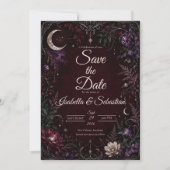 Düster Hochzeit Himmlische Botanik Save The Date (Vorderseite)
