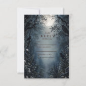 Düster Hochzeit im dunklen Wald RSVP Karte (Vorderseite)