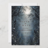 Düster Hochzeit im dunklen Wald Save The Date (Vorderseite)