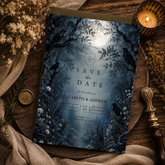 Düster Hochzeit im dunklen Wald Save The Date