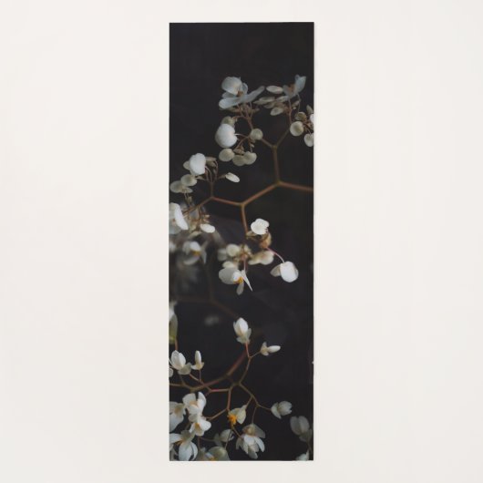 Düster Weiße Blüten Yogamatte (Rückseite)