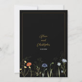 Düster-wilde Blumen Boho Botanische Hochzeit Einladung (Rückseite)