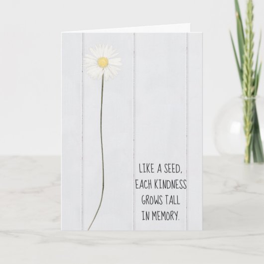 düstere Blume auf Holz danke Karte (Vorderseite)